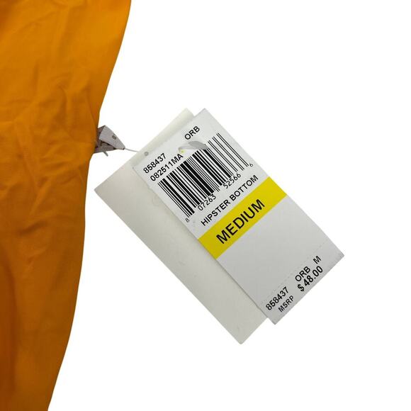 BECCA Color Code Adela Hipster Bikini Bottom Neon Orange Burst Medium NWT - Picture 5 of 7